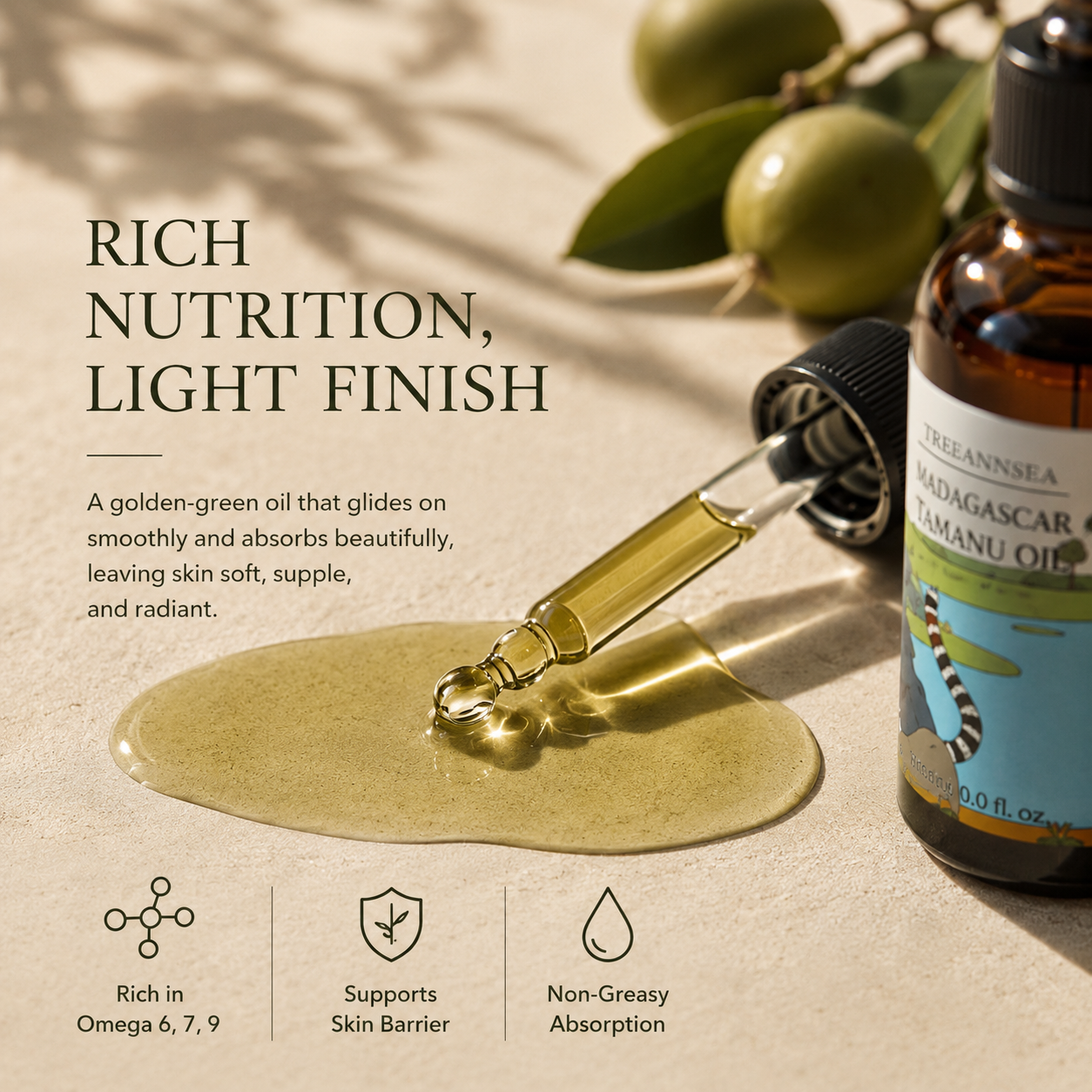 TREEANNSEA Madagascar Tamanu Olio originale 30ml 